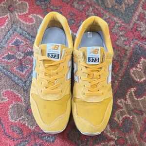 New Balance 373 Yellow Suede & Mesh Sneakers